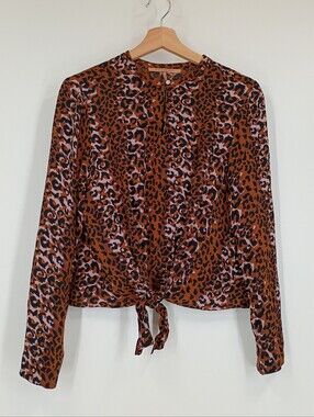 Scotch & Soda Tie Front Leopard Print Blouse